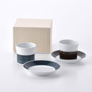 【ギフト】麻の糸 プレート(S)・フリーカップ インディゴ・セピア 各1点セット
