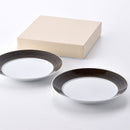 【ギフト】麻の糸 プレート(L) セピア 2点セット