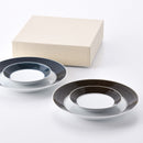 【ギフト】麻の糸 プレート(L)・プレート(S) インディゴ・セピア 各1点セット