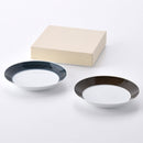 【ギフト】麻の糸 プレート(M) インディゴ・セピア ペアセット