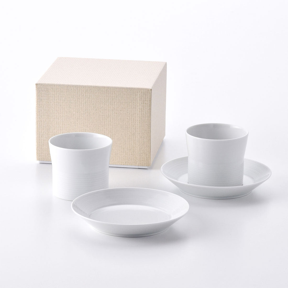 ギフト】ミストホワイト プレート(S)・フリーカップ 各2点セット