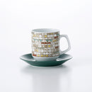 ファンタジーチェック マグ&ソーサー グリーン