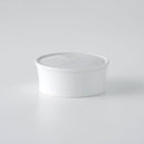 彫釉彩 反りふたもの(L) 白