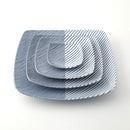 重ね縞 反角多用皿