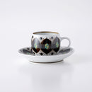 錆絵木の葉紋 カップ&ソーサー