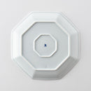 染付地紋 八角盛皿 唐草