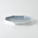 染付地紋 八角盛皿 唐草