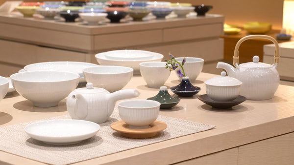 【東京ショールーム / ディスプレイ】新茶が出回る季節におすすめ「白磁立筋」シリーズ