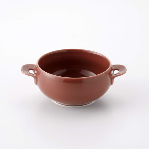 T型スープボウル 赤茶