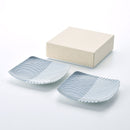 【ギフト】重ね縞 反角中皿 2点セット