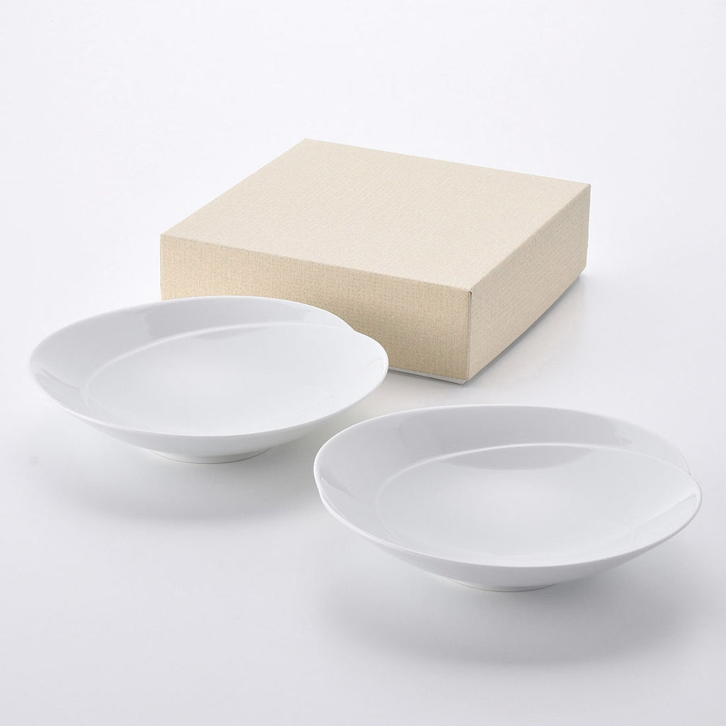 白山　白磁ともえ 中•小•天塩3サイズx2セット GIFT-tomoe_bowl-