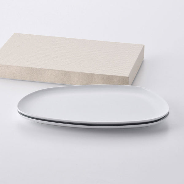 ギフト】ペトラ ロングプレート(L) ホワイト 2点セット | 白山陶器直営