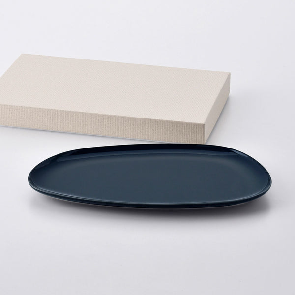 ギフト】ペトラ ロングプレート(L) ネイビー 1点 | 白山陶器直営