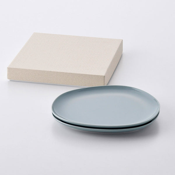 ギフト】ペトラ プレート(L) グレイ 2点セット | 白山陶器直営