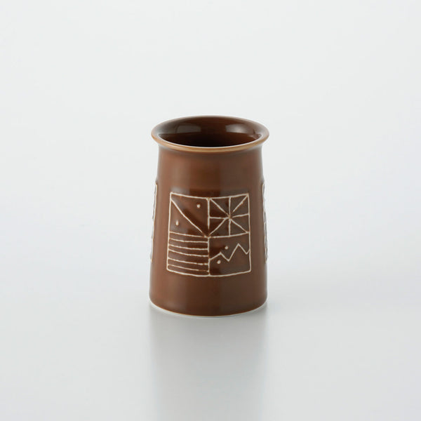 ビスケット ペンスタンド 茶マット | 白山陶器直営オンラインストア