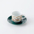 ファンタジーチェック コーヒーカップ&ソーサー グリーン