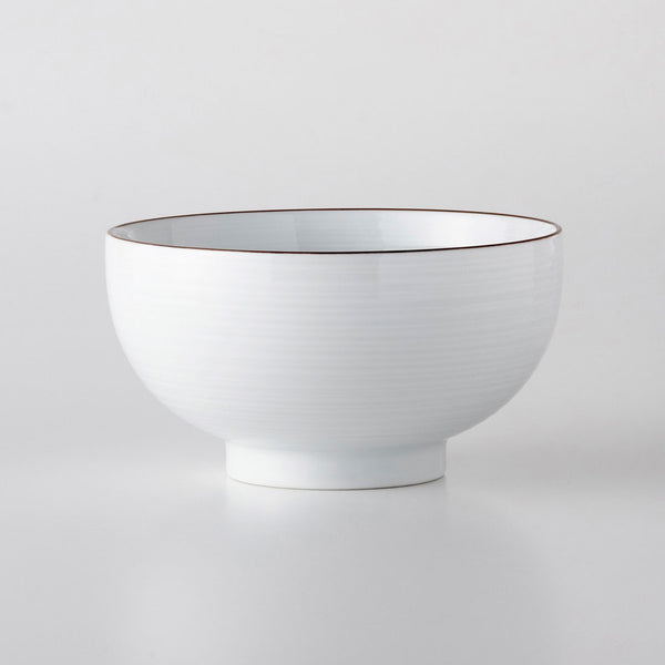 陶器製丼 6個セット 内外色違い 白磁千段 6寸深めん丼 | 白山陶器直営オンラインストア