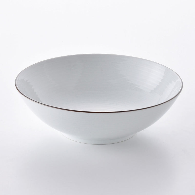白磁千段 8寸平鉢