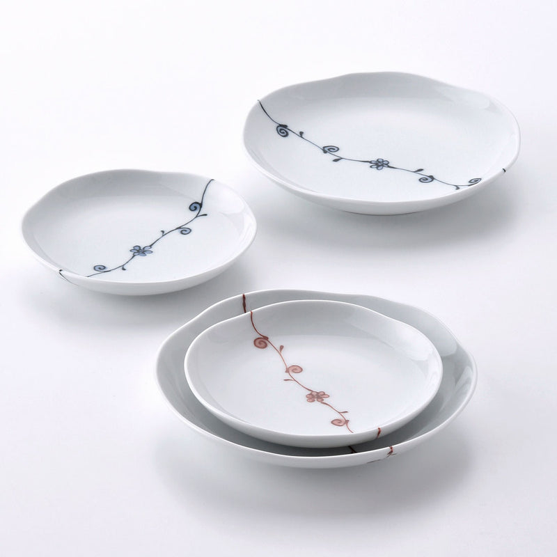 一本つる草 多用皿 青