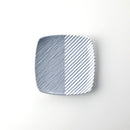 重ね縞 反角中皿