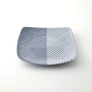 重ね縞 反角多用皿