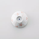 なずな 4寸飯碗 赤