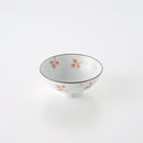 なずな 4寸飯碗 赤