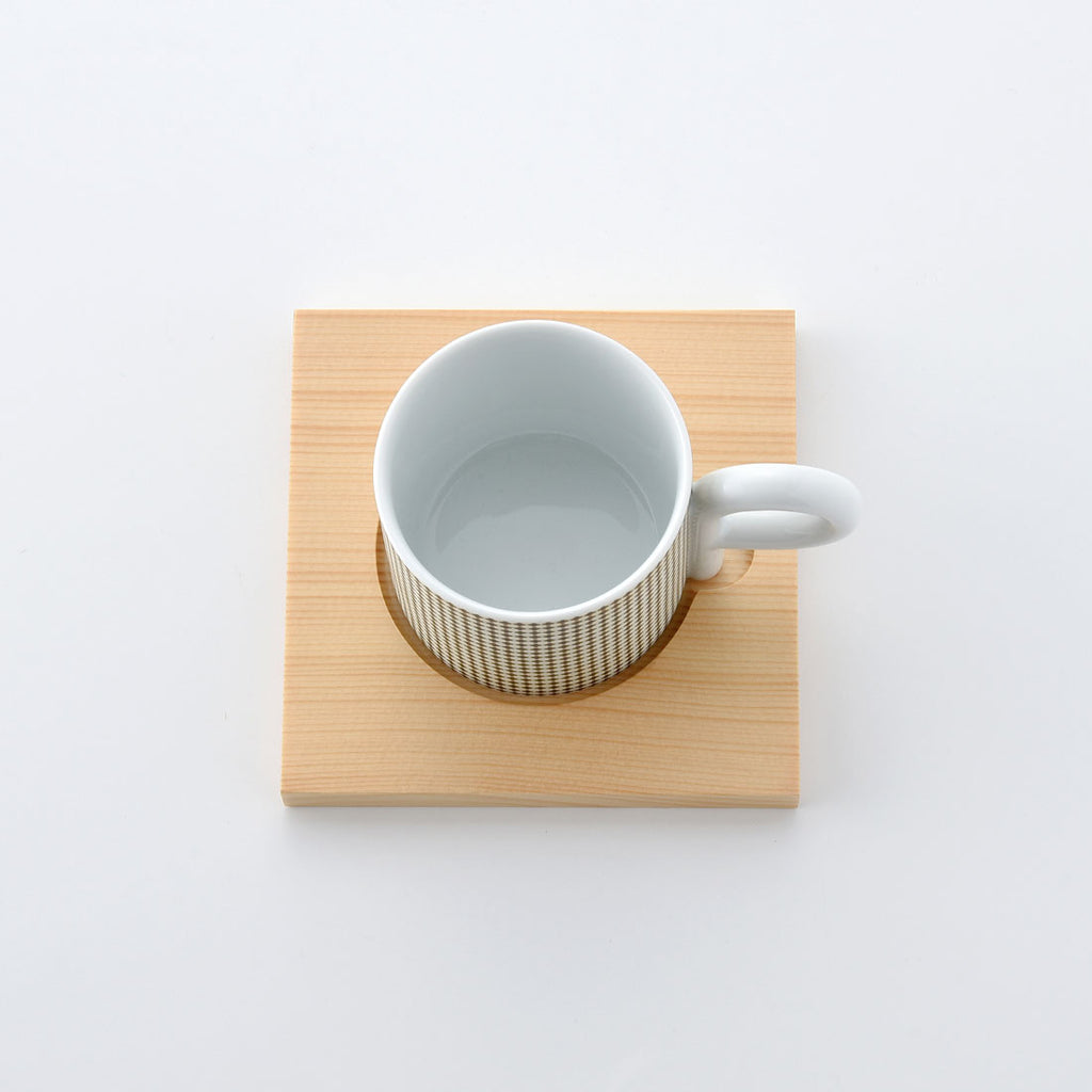P型コーヒーカップ&ソーサー クロス 茶 | 白山陶器直営
