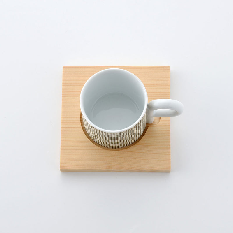 P型コーヒーカップ&ソーサー クロス 茶