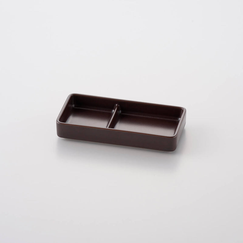 レクタ 二品薬味皿 鉄砂