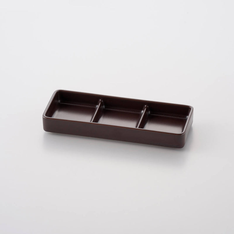 レクタ 三品薬味皿 鉄砂