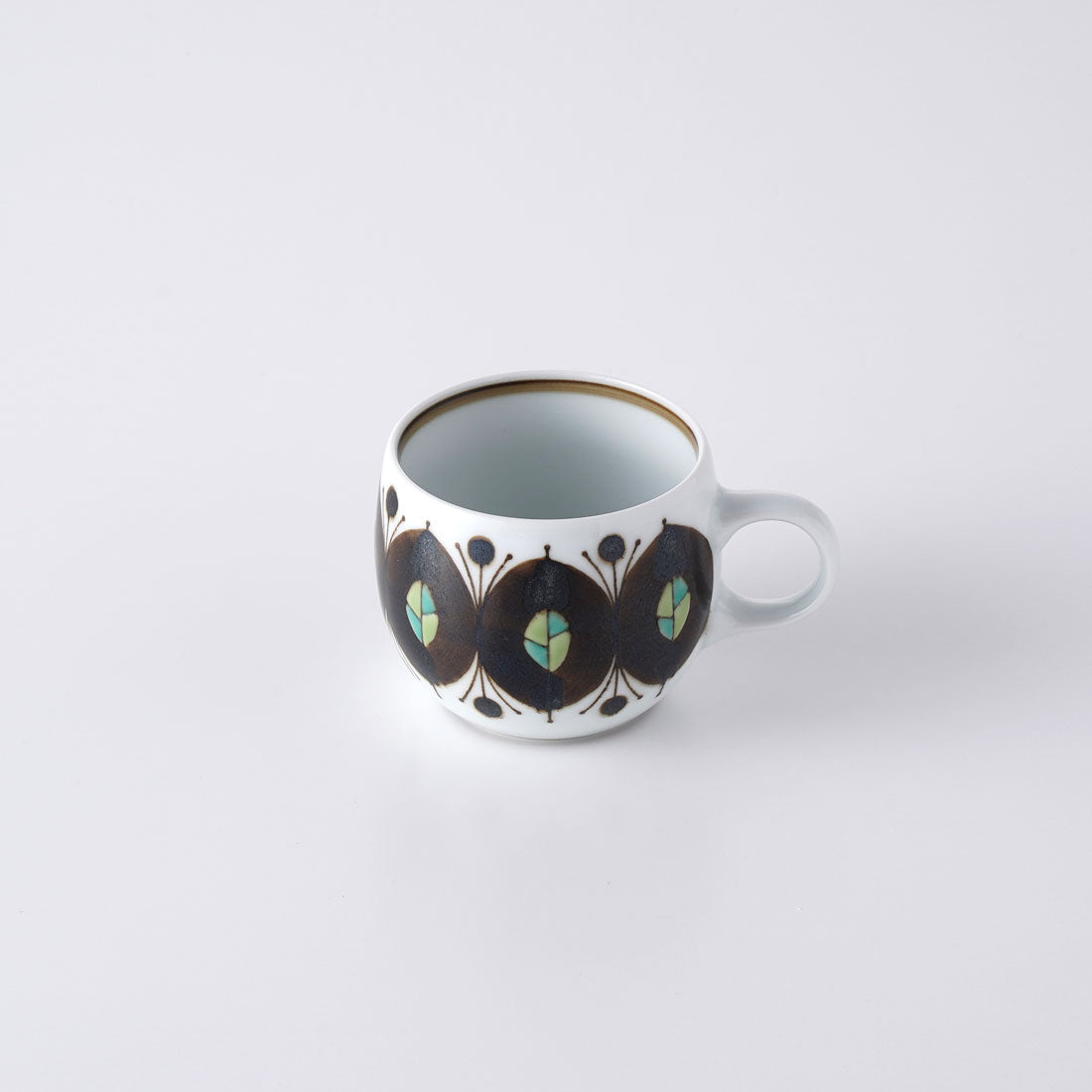 ユニークなデザインの陶器カップ 錆絵木の葉紋 カップ | 白山陶器直営オンラインストア