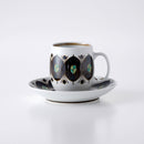 錆絵木の葉紋 マグ&ソーサー