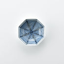 染付地紋 八角小鉢 矢羽根