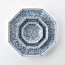 染付地紋 八角取皿 唐草