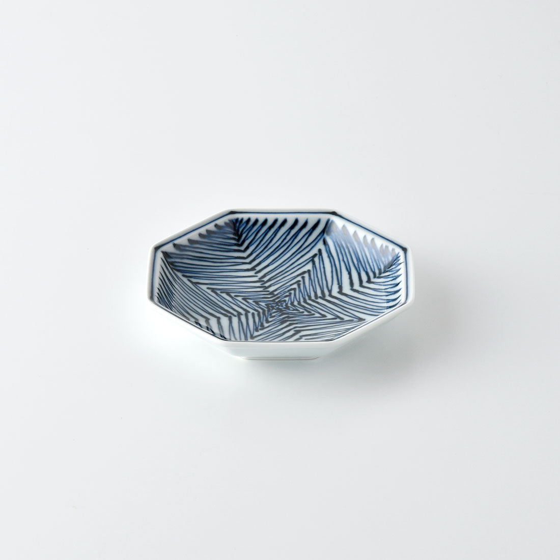 八角形皿　確認用 染付地紋 八角取皿 矢羽根 | 白山陶器直営オンラインストア