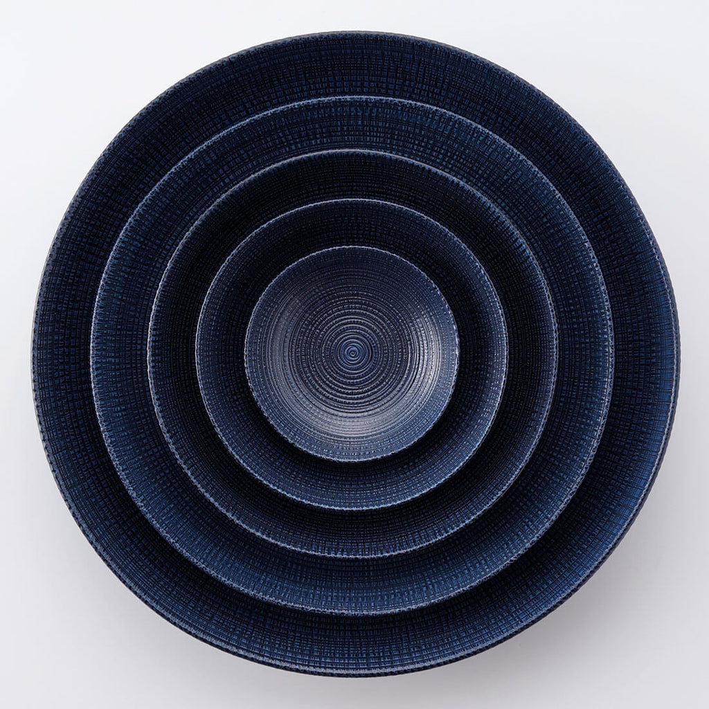 白山陶器】うず潮 取皿(青)4枚 波佐見焼 未使用品 うず潮 大盛皿 青