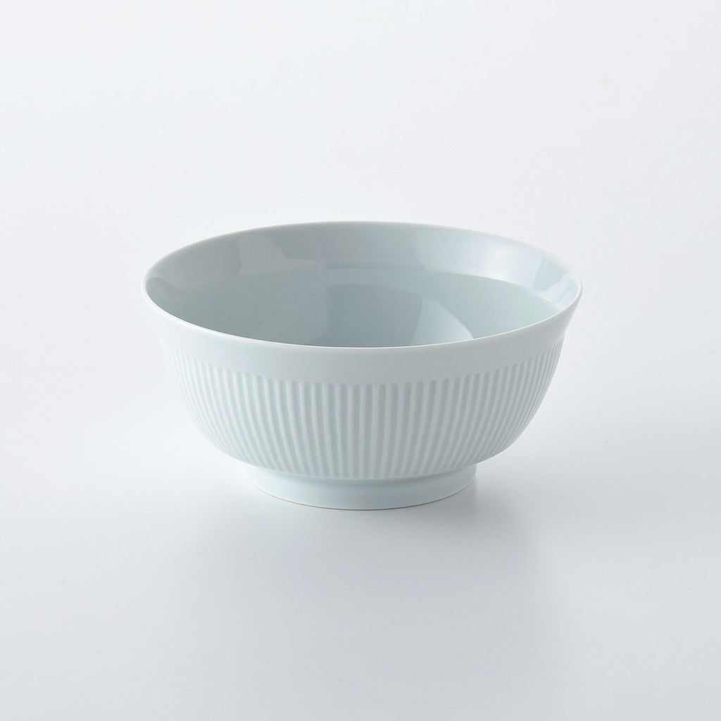 よしず彫 6寸めん丼 青白釉 | 白山陶器直営オンラインストア