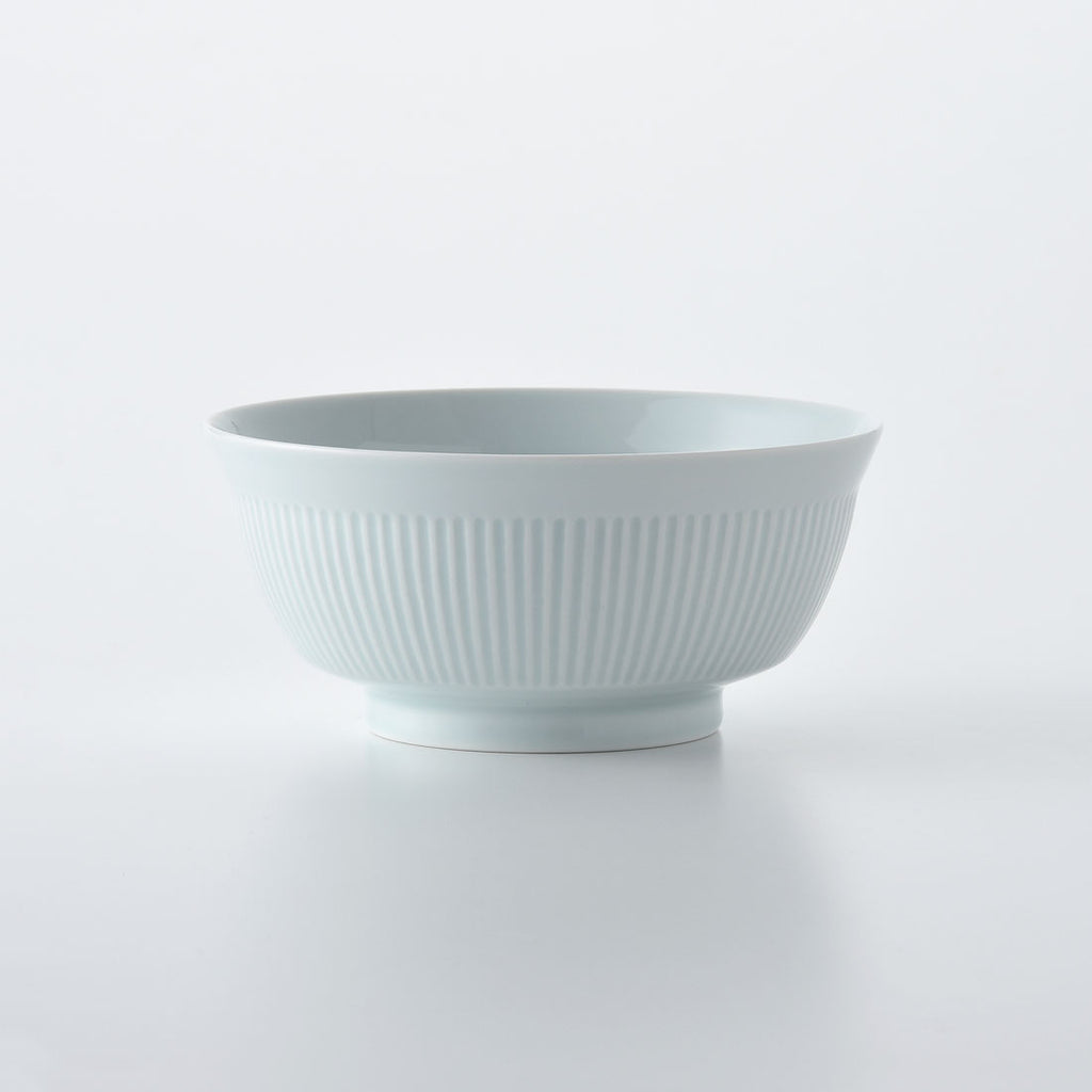 よしず彫 6寸めん丼 青白釉 | 白山陶器直営オンラインストア