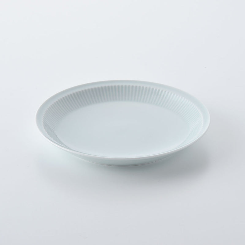 よしず彫 菜皿 青白釉