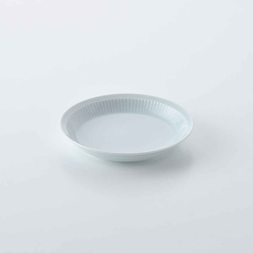 よしず彫 取皿 青白釉 | 白山陶器直営オンラインストア