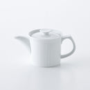 よしず彫 ポット 白磁